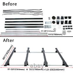 144 Roof 4 Cross Bar Ladder Rack WithSide Rails For 07-18 Mercedes Benz Sprinter