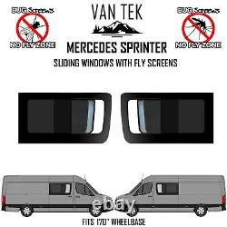 2 x Mercedes Sprinter Sliding Windows WITH FLY SCREENS