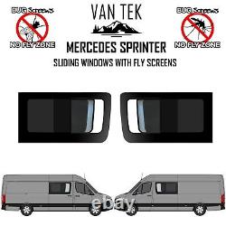 2 x Mercedes Sprinter Sliding Windows WITH FLY SCREENS