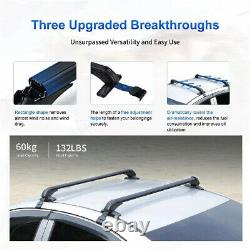 2Pcs Universal Roof Rack Overhead Side Rails Bar Luggage Carrier Aluminium Alloy