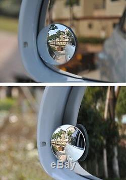 2X Autos 360° Wide Angle Convex Rear Side View Blind Spot Mirror For Universal