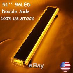 51 96LED Light Bar Car Roof Top Double Side Warn Flash Strobe Lamp Amber Yellow