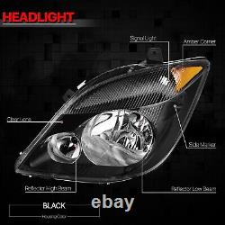 Black/Amber Headlights Pair for 07-13 Dodge/Mercedes-Benz/Freightliner Sprinter