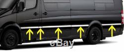 Chrome Side Door Trim Set Covers To Fit Mercedes-Benz Sprinter X-LWB(06+)
