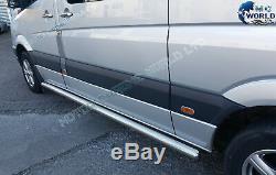 FITS TO MERCEDES SPRINTER & VW CRAFTER CHROME SIDE BARS70mm 2007-2018 LONG-WB