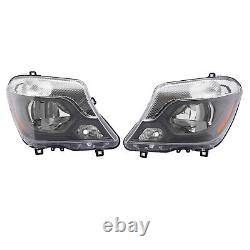 For 2014-2018 Mercedes-Benz Sprinter Halogen Headlight Headlamps Left+Right Side