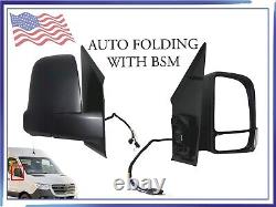 For 2019-2023 Mercedes Sprinter Side Rear View Mirror Auto Fold W BSM Right RH