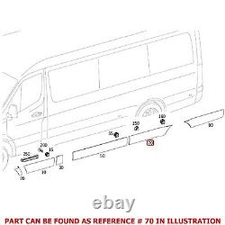 Genuine OEM Center Left Black Side Body Panel Molding for MB Sprinter 1500 2500