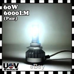 H7 Error Free CREE COB LED White 60W 6000 LM DRL High & Low Beam Headlight Bulbs