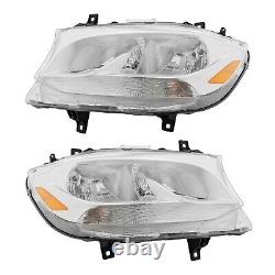 Halogen Headlights Driver +Passenger Side For Mercedes-Benz Sprinter 2019-2022