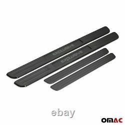 Illuminated Car Door Sill Cover Guard for Mercedes Dark Brushed Chrome Steel 4x
