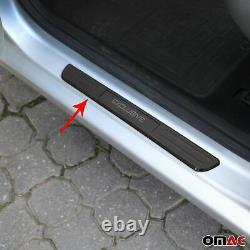 Illuminated Car Door Sill Cover Guard for Mercedes Dark Brushed Chrome Steel 4x
