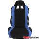 Left Driver Side Reclinable Sport Racing Seat Steel Blue/black Cloth 1pc+sliders