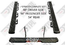 Mercedes 2007-Present Sprinter ALL SIDE 98 Step Running Board + 54 Rear Kit