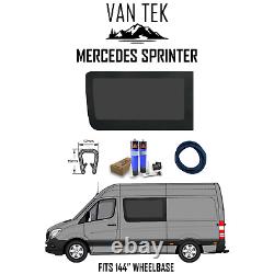 Mercedes Sprinter 144 DRIVER Side Solid Window FIT KIT AND U TRIM 2007 2018