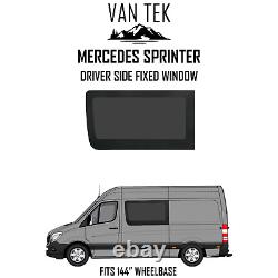 Mercedes Sprinter 144 DRIVER Side Solid Window FIT KIT AND U TRIM 2007 2018