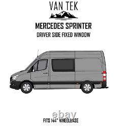 Mercedes Sprinter 144 DRIVER Side Solid Window FIT KIT AND U TRIM 2007 2018