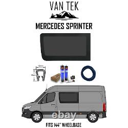 Mercedes Sprinter 144 DRIVER Side Solid Window FIT KIT AND U TRIM 2018 23