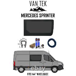 Mercedes Sprinter 144 Passenger Side Solid Window FIT KIT AND U TRIM 2018 23