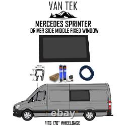 Mercedes Sprinter 170 Driver Side Middle Solid Window FIT KIT AND U TRIM 07-18