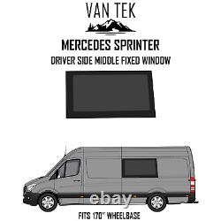 Mercedes Sprinter 170 Driver Side Middle Solid Window FIT KIT AND U TRIM 07-18