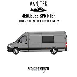 Mercedes Sprinter 170 Driver Side Middle Solid Window FIT KIT AND U TRIM 07-18