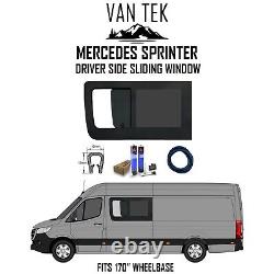 Mercedes Sprinter DRIVER Side SLIDING Opening Vent Window WITH FIT KIT + U TRIM