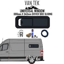 Mercedes Sprinter Driver Side Sliding BUNK Window 880 x 340mm FIT KIT AND U TRIM