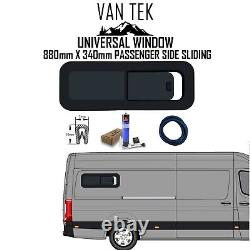 Mercedes Sprinter Passenger Side Sliding BUNK Window 880x 340mm FIT KIT + U TRIM