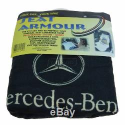 OEM Seat Towel Cover Black Terry Cloth Seat Armour w Logo Pair for Mercedes Benz