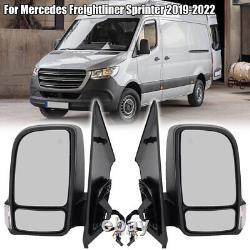 Pair Right+Left Side Heated Mirror For Mercedes Freightliner Sprinter 2019-2022