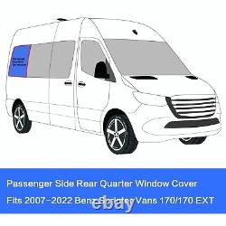 Passenger Side Rear Quarter Window Cover for 2007-2022 Mercedes-Benz Sprinter