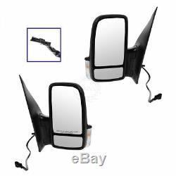 Power Heated Signal Textured Black Mirror L Left R Right PAIR for 06-13 Sprinter