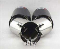 Real Carbon Fiber Car Dual Pipe Exhaust Muffler Tip Angle Adjustable Right Side