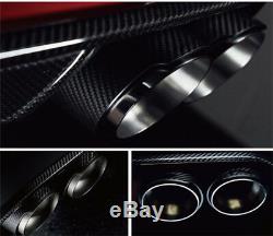 Real Carbon Fiber Car Dual Pipe Exhaust Muffler Tip Angle Adjustable Right Side