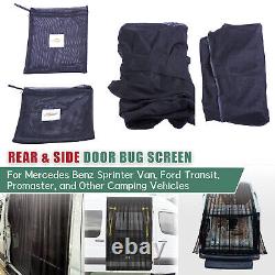 Rear+ Side Door Magnetic Sprinter Van Bug Screen for Mercedes-Benz Mid High Roof