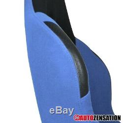Right Passenger Side Reclinable Racing Seat Steel Blue/Black Fabric 1PC+Sliders