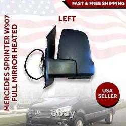 SIDE MIRROR Short Arm Heated Manual Fold Left Driver For Mercedes Sprinter 19 24