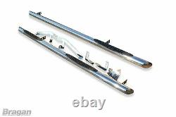 To Fit 2006 2014 Mercedes Sprinter LWB Side Bars Tapered Ends + Step Pads x3
