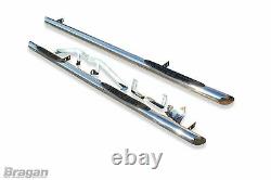 To Fit 2006-2014 Mercedes Sprinter MWB Stainless Tubes Side Bars + Steps Pads x3