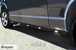 To Fit 2006 2014 Mercedes Sprinter SWB Black Side Bars Tubes + White LEDs