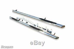 To Fit 2014 2018 Mercedes Sprinter LWB Side Bars Tapered Ends + Step Pads x3