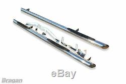 To Fit 2014 2018 Mercedes Sprinter LWB Side Bars Tapered Ends + Step Pads x3
