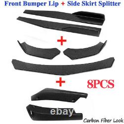 Universal Carbon Fiber Look Front Bumper Spoiler Body kit/Side Skirt/Rear Lip US