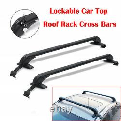 2pcs Universal Roof Rack Overhead Side Rails Bar Porte-bagages Aluminium Alliage