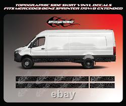 Décalcomanies vinyle latérales topographiques pour bas de caisse X2 pour Mercedes-Benz Sprinter 170 WB