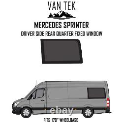 Mercedes Sprinter 170 CÔTÉ CONDUCTEUR FENÊTRE ARRIÈRE QUART DE CARROSSERIE SOLIDE 2007-2018