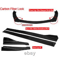 Universal Carbon Fiber Look Car Front Bumper Lip Splitter Side Skirt Lèvre Arrière
